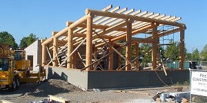 New Longhouse under construction New Longhouse under construction